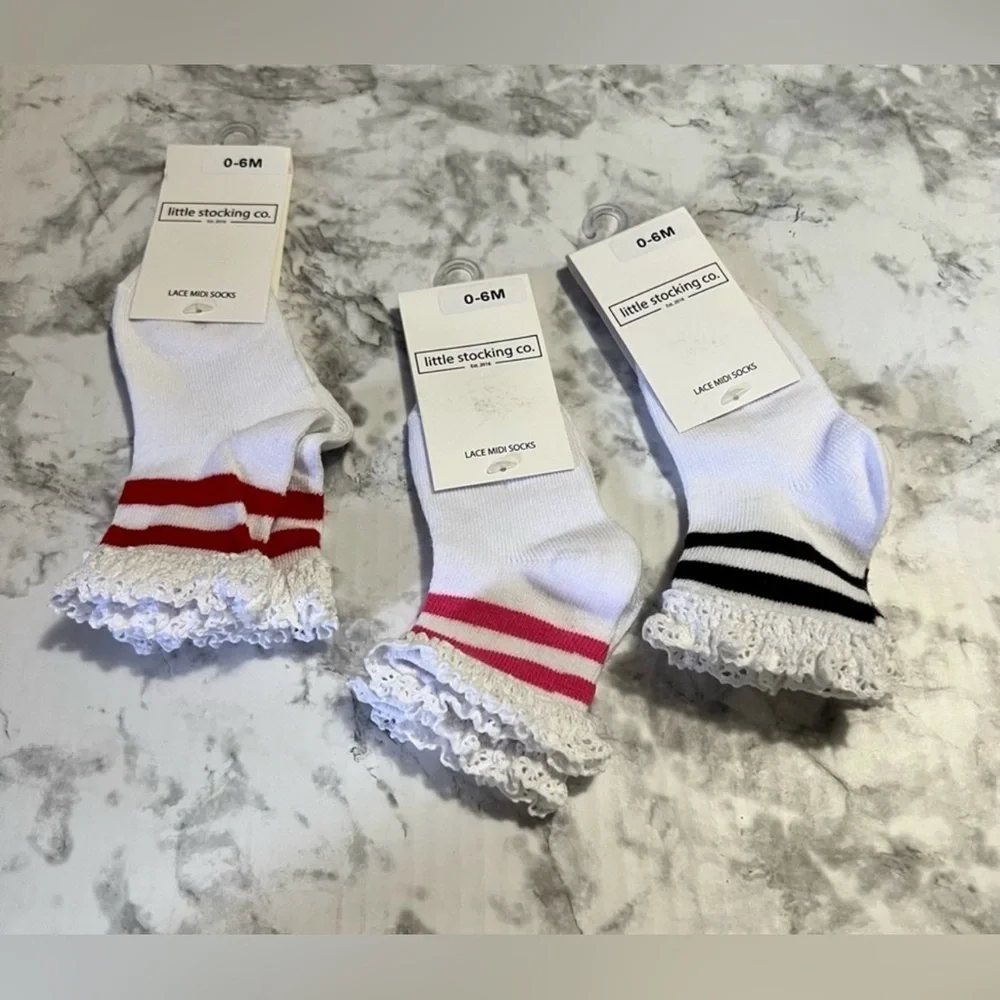 girl by little stocking Co. Classic Stripe Midi Sock 3-Pack
